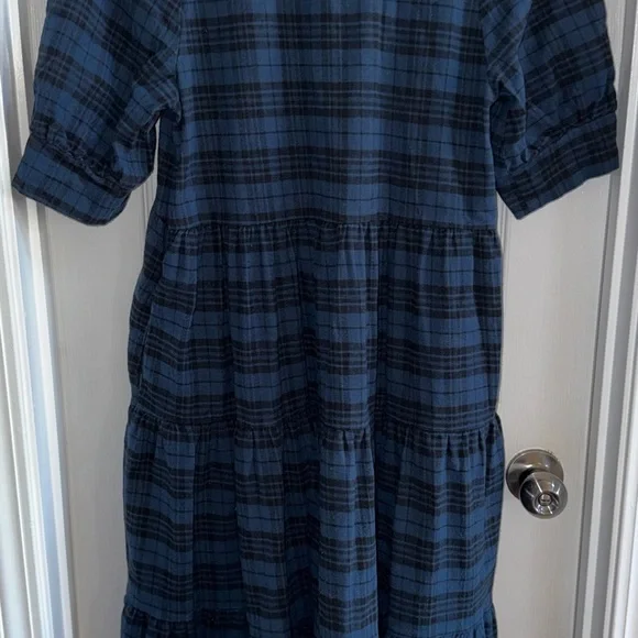 Natural Life Rebecca Midi Flannel Dress S Plaid Country Western Tiered Boho Soft - Picture 4 of 12